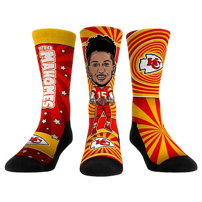 Unisex Rock Em Socks Patrick Mahomes Kansas City Chiefs Three-Pack Bobblehead Crew Set