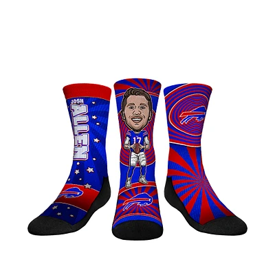 Youth Rock Em Socks Josh Allen Buffalo Bills Three-Pack Bobblehead Crew Set