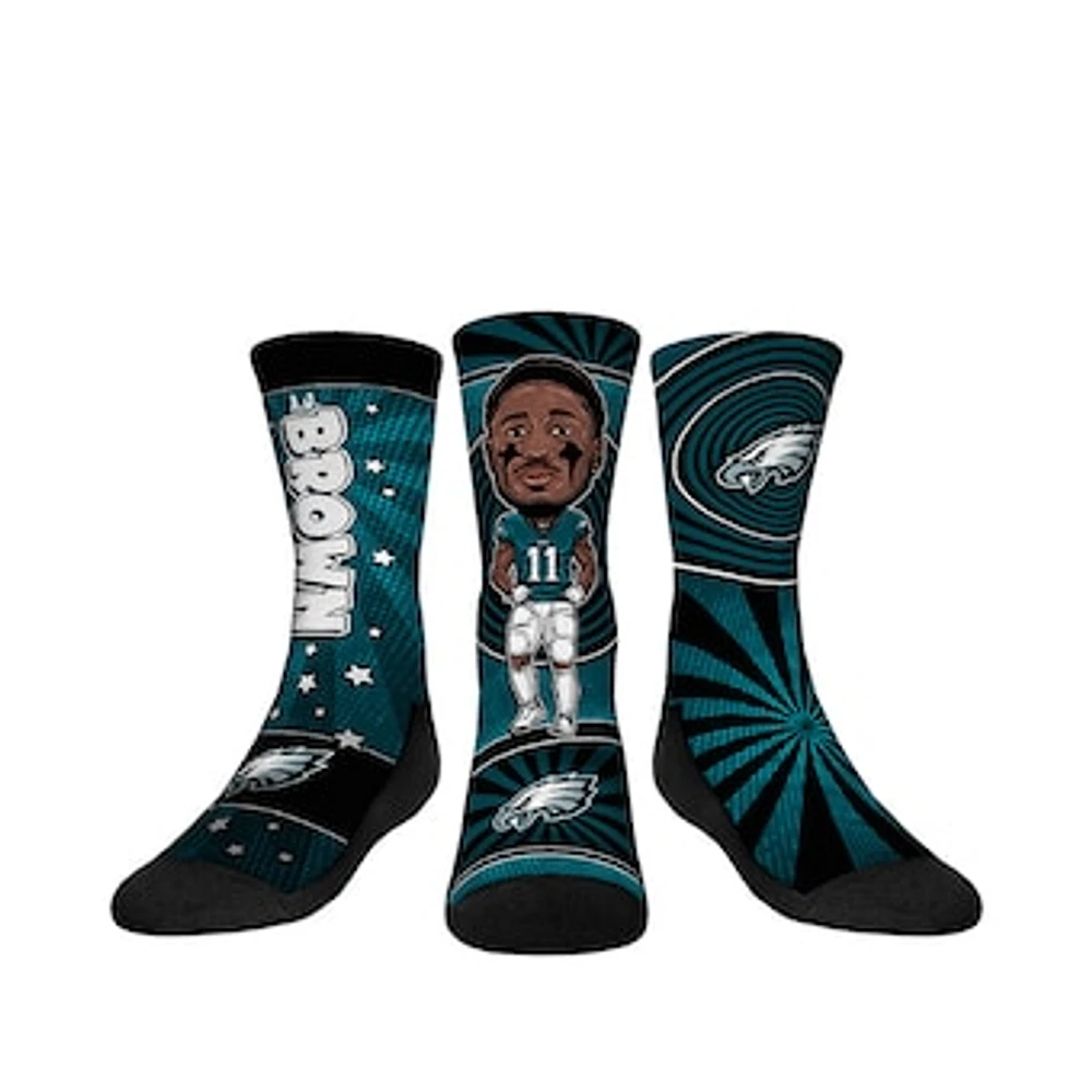 Youth Rock Em Socks A.J. Brown Philadelphia Eagles Three-Pack Bobblehead Crew Set