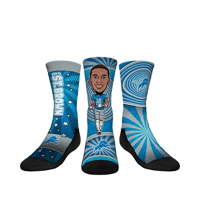 Youth Rock Em Socks Amon-Ra St. Brown Detroit Lions Three-Pack Bobblehead Crew Set