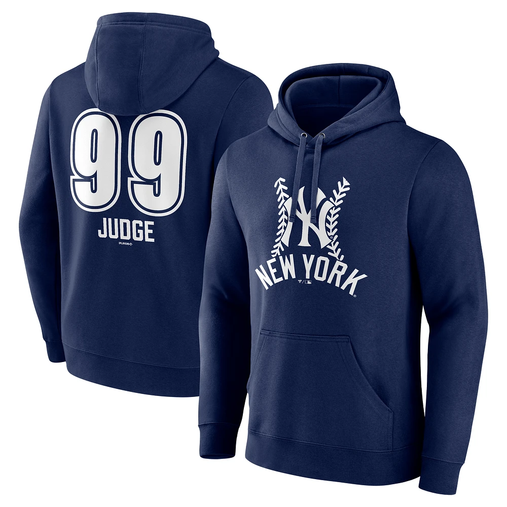 Men's Aaron Judge Navy New York Yankees Fastball Player Name & Number Pullover Hoodie