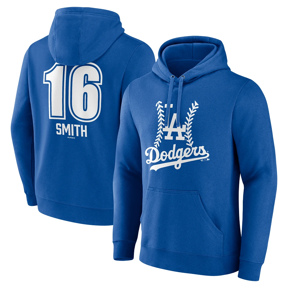 Men's Will Smith Royal Los Angeles Dodgers Fastball Player Name & Number Pullover Hoodie