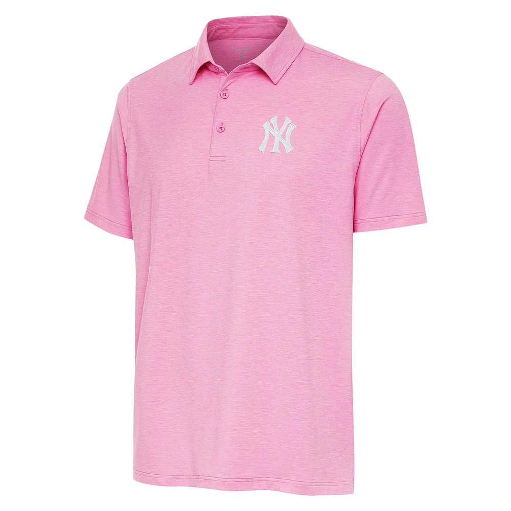 Men's Antigua Pink New York Yankees Par 3 Polo