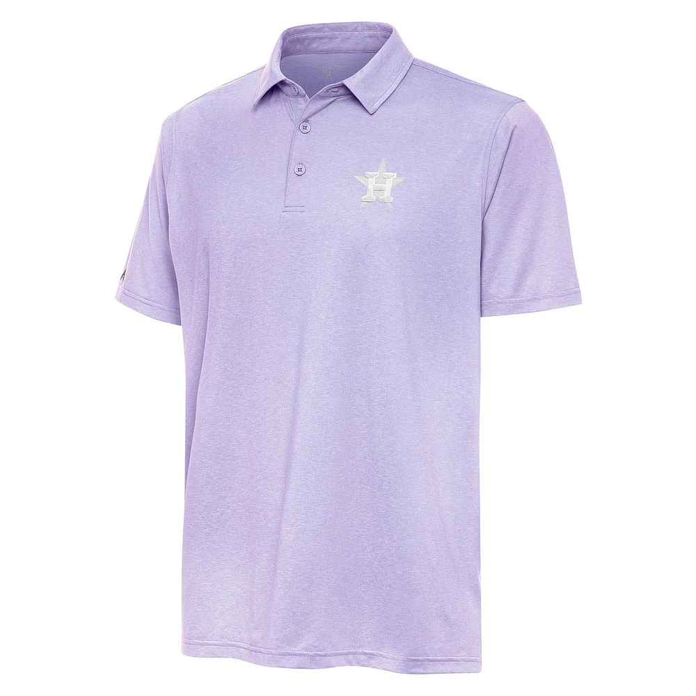 Men's Antigua Lavender Houston Astros Par 3 Polo
