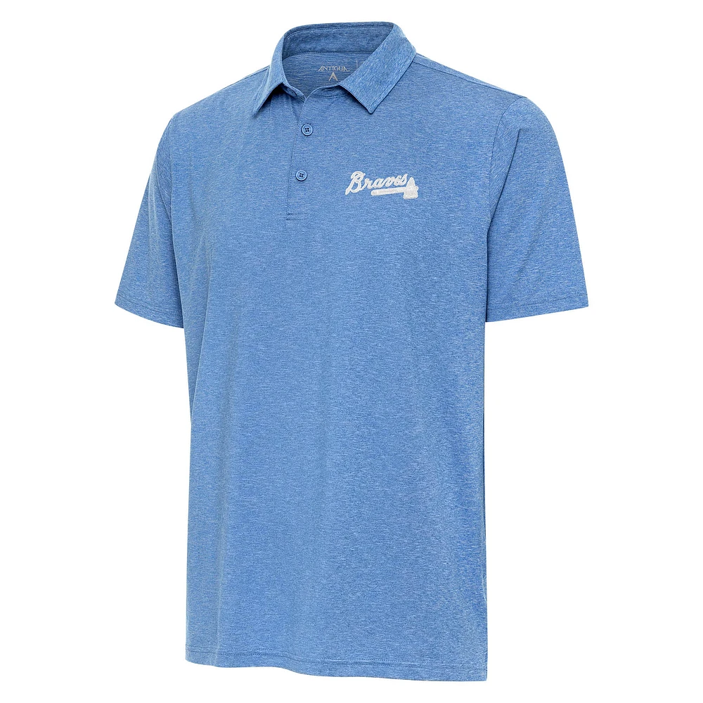 Men's Antigua Blue Atlanta Braves Par 3 Polo