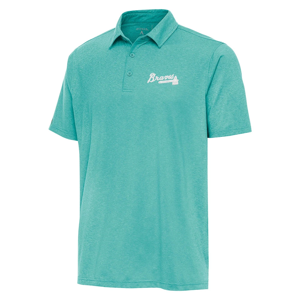 Men's Antigua Mint Atlanta Braves Par 3 Polo