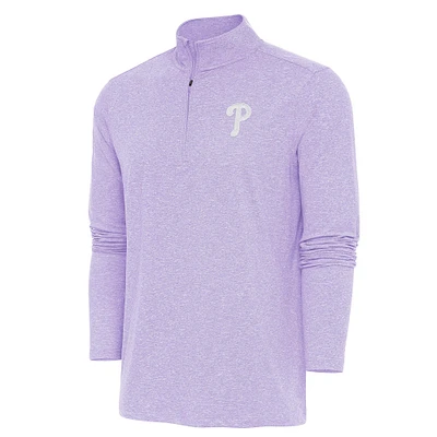 Men's Antigua Lavender Philadelphia Phillies Hunk Quarter-Zip Top