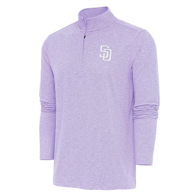 Men's Antigua Lavender San Diego Padres Hunk Quarter-Zip Top