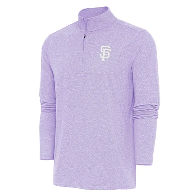 Men's Antigua Lavender San Francisco Giants Hunk Quarter-Zip Top