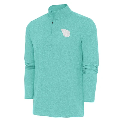 Men's Antigua Mint Cleveland Guardians Hunk Quarter-Zip Top