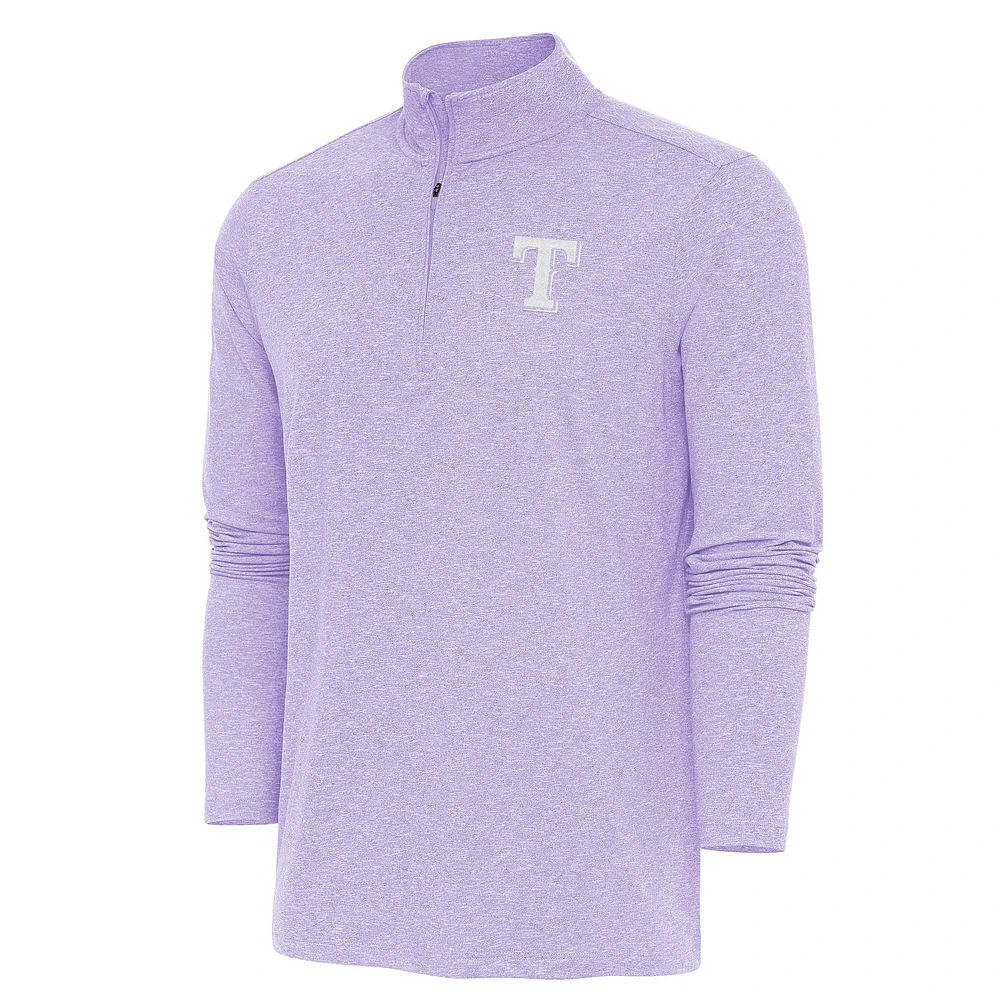 Men's Antigua Lavender Texas Rangers Hunk Quarter-Zip Top