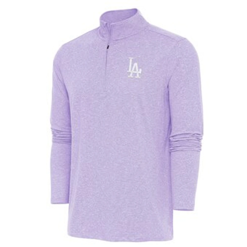 Men's Antigua Lavender Los Angeles Dodgers Hunk Quarter-Zip Top