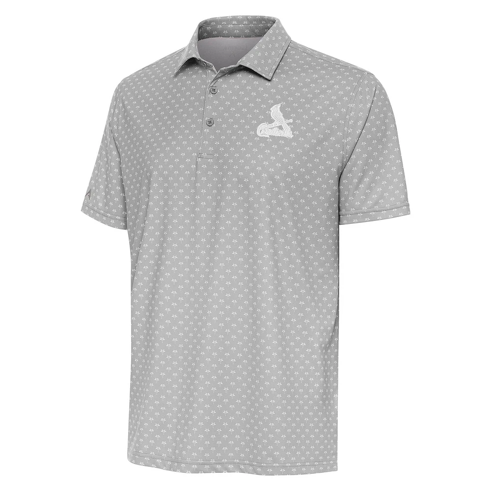 Men's Antigua Gray St. Louis Cardinals Kona Polo