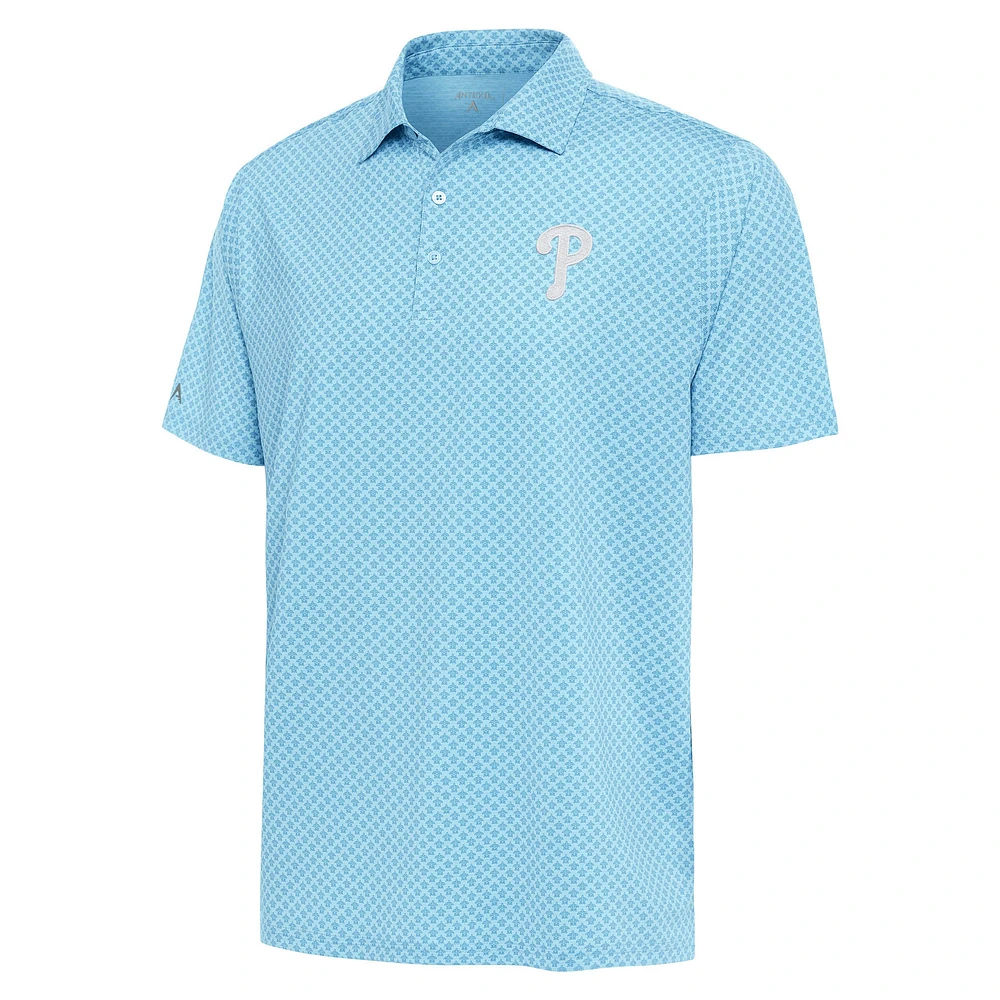 Men's Antigua Blue Philadelphia Phillies Dawdle Polo