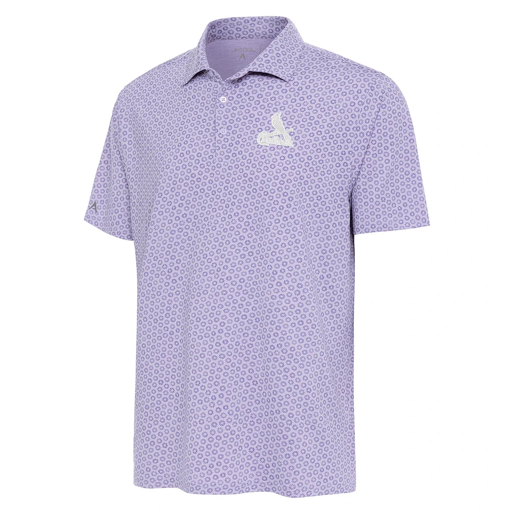 Men's Antigua Lavender St. Louis Cardinals Flicker Polo