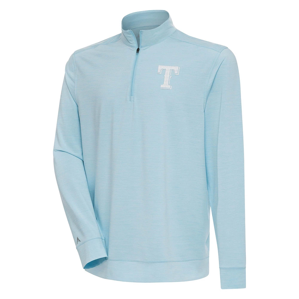 Men's Antigua Powder Blue Texas Rangers Bright Quarter-Zip Pullover Top