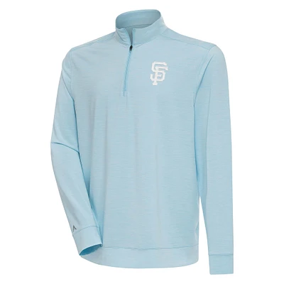 Men's Antigua Powder Blue San Francisco Giants Bright Quarter-Zip Pullover Top