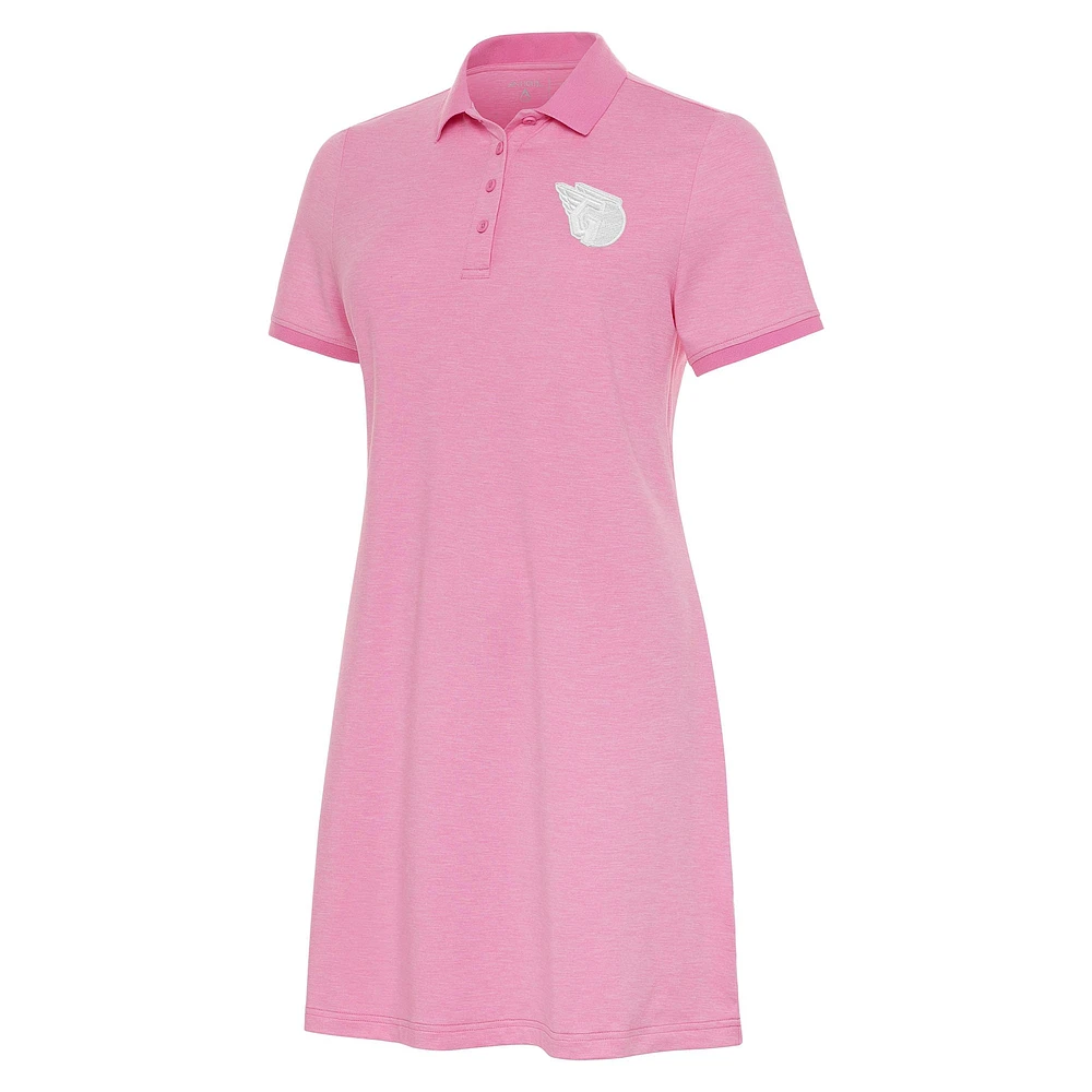 Women's Antigua Pink Cleveland Guardians Play Through Polo Dress
