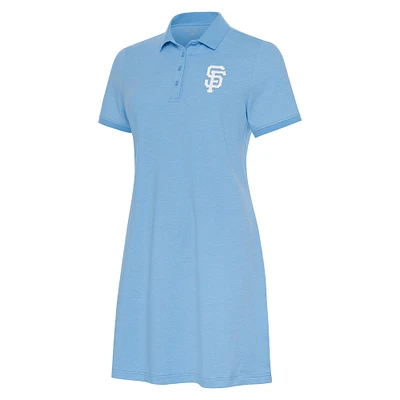 Women's Antigua Light Blue San Francisco Giants Play Through Polo Dress