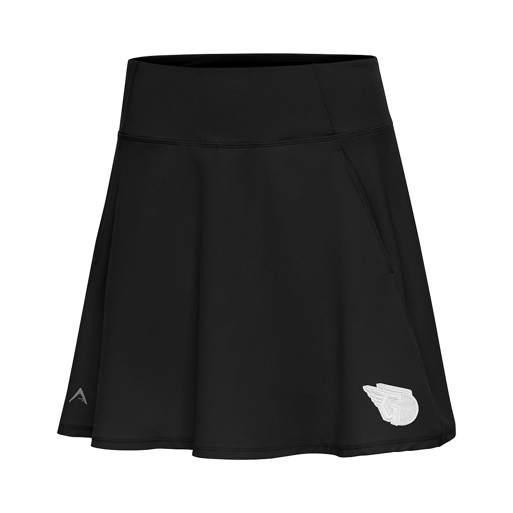 Women's Antigua Black Cleveland Guardians Chip Skort