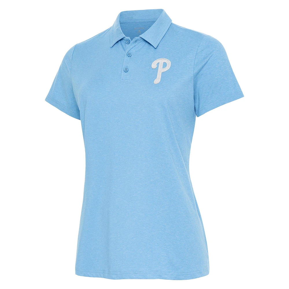 Women's Antigua Light Blue Philadelphia Phillies Matter Polo