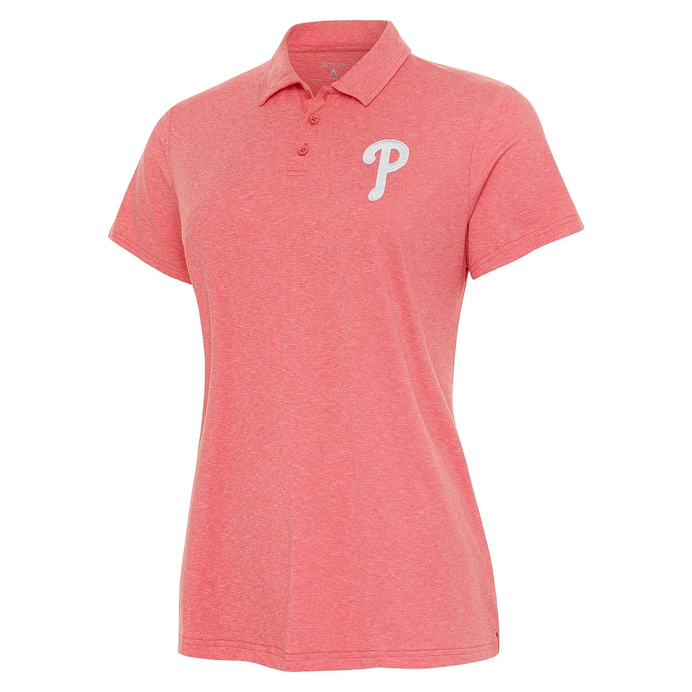 Women's Antigua Coral Philadelphia Phillies Matter Polo