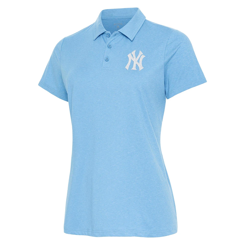 Women's Antigua Light Blue New York Yankees Matter Polo