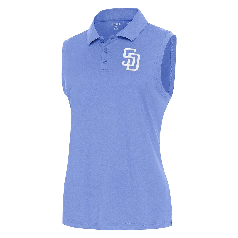 Women's Antigua Lavender San Diego Padres Recap Sleeveless Polo