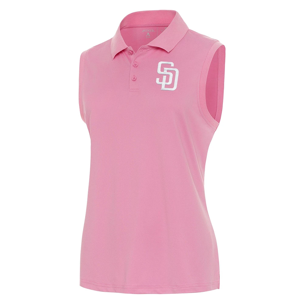 Women's Antigua San Diego Padres Recap Sleeveless Polo