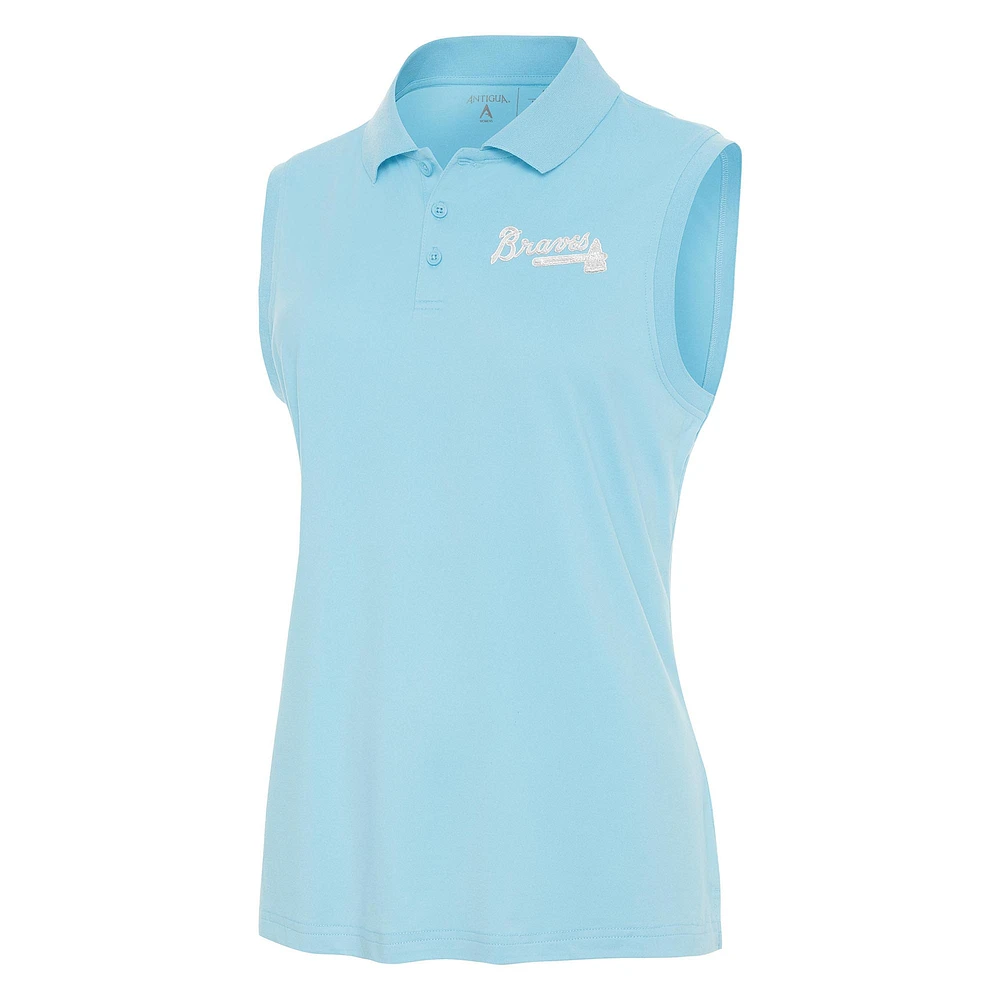 Women's Antigua Powder Blue Atlanta Braves Recap Sleeveless Polo