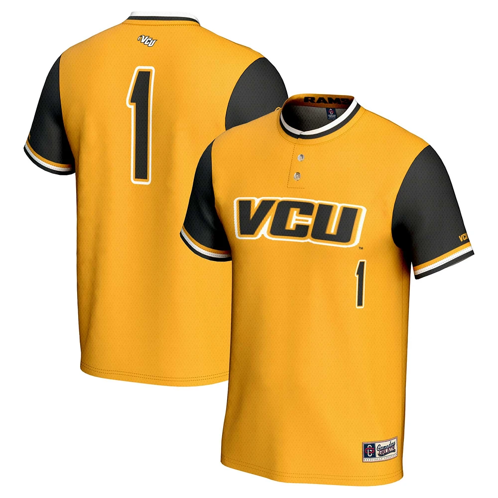 Unisex GameDay Greats #1 Gold VCU Rams Lightweight Softball Jersey