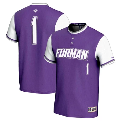 Youth GameDay Greats #1 Purple Furman Paladins Lightweight Softball Jersey