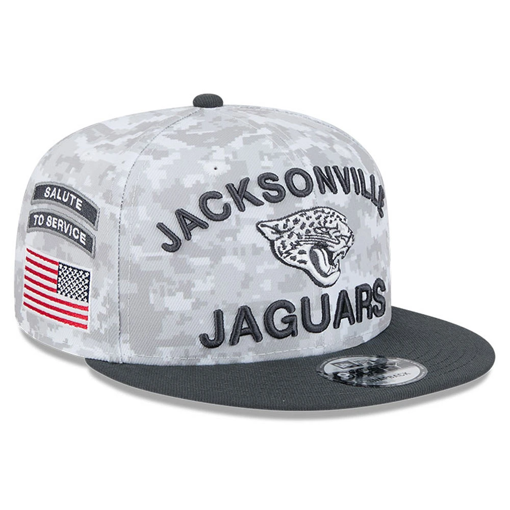 Men's New Era White/Graphite Jacksonville Jaguars 2024 Salute To Service 9FIFTY Snapback Hat