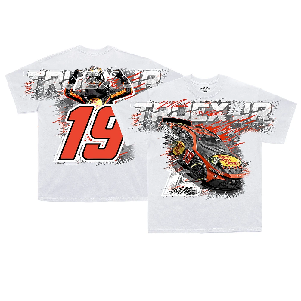 Men's Joe Gibbs Racing Team Collection White Martin Truex Jr Bass Pro Shops Car T-Shirt