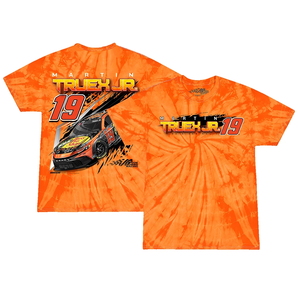 Youth Joe Gibbs Racing Team Collection Orange Martin Truex Jr Bass Pro Shops Car Tie-Dye T-Shirt