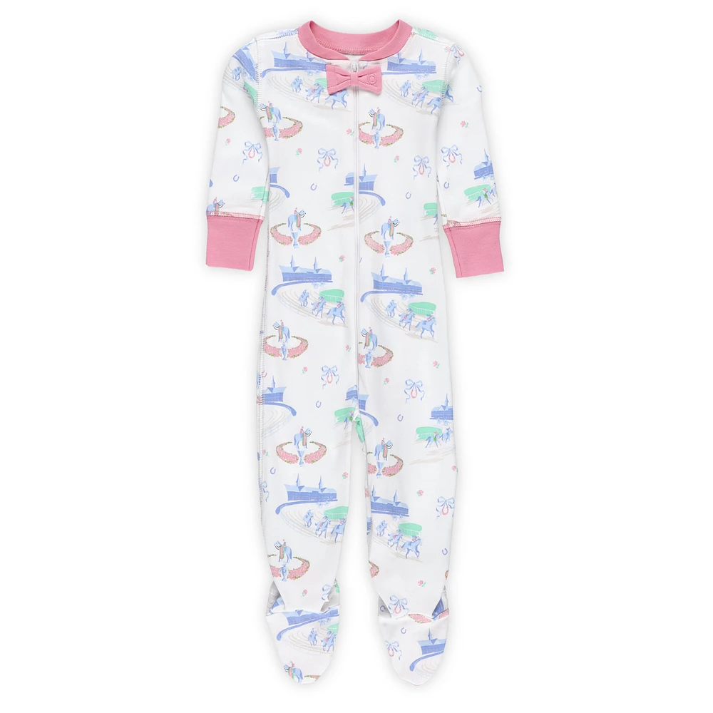 Girls Newborn & Infant White Kentucky Derby Noelle's Night Sleeper