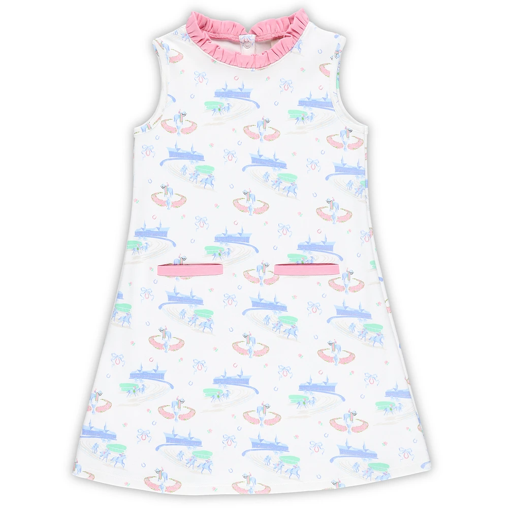 Girls Preschool White Kentucky Derby Lizzie's Luxe Leisure Dress