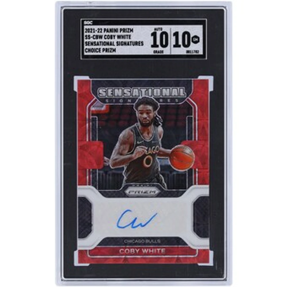 Coby White Chicago Bulls Autographed 2021-22 Panini Prizm Red Choice Prizm #SS-CBW SGC Authenticated 10/10 Card