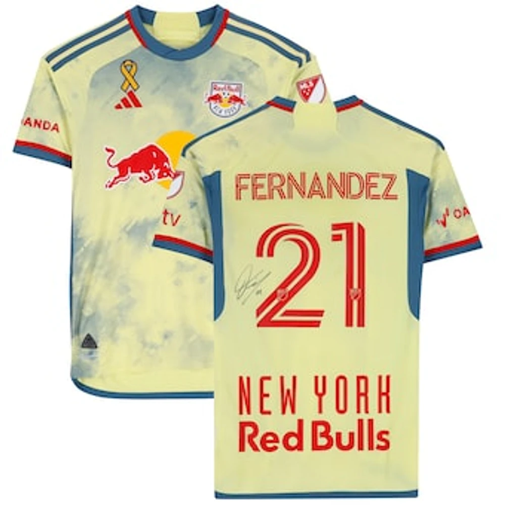Omir Fernandez New York Red Bulls Autographed Fanatics Authentic Match-Used #21 Yellow Jersey from the 2023 MLS Season