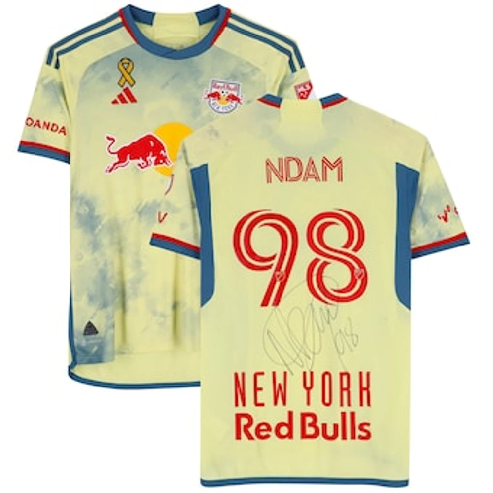 Hassan Ndam New York Red Bulls Autographed Fanatics Authentic Match-Used #98 Yellow Jersey from the 2023 MLS Season