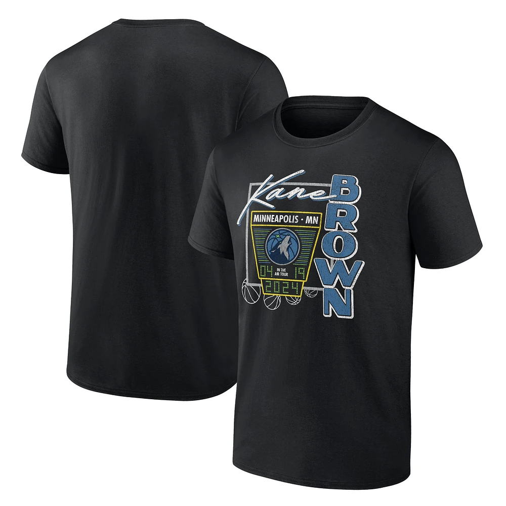 Men's Fanatics Black Kane Brown x Minnesota Timberwolves T-Shirt