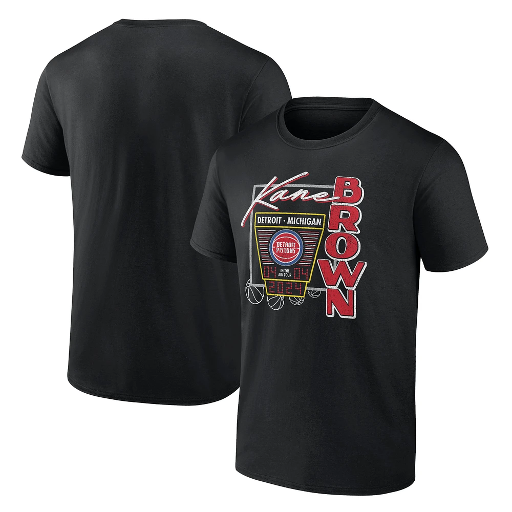 Men's Fanatics Black Kane Brown x Detroit Pistons T-Shirt