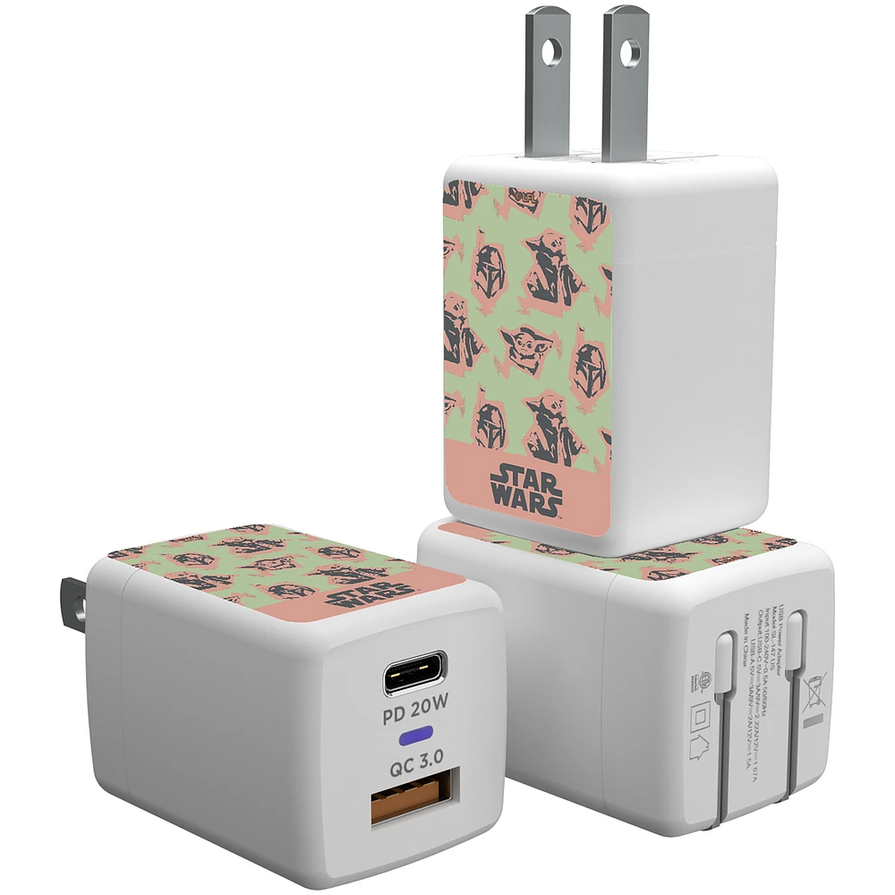 Keyscaper Grogu The Mandalorian Pattern USB A/C Charger