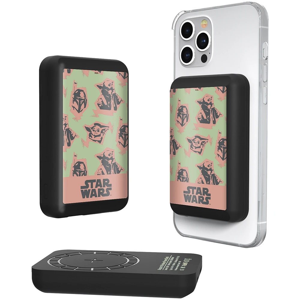 Keyscaper Grogu The Mandalorian Pattern Wireless Magnetic Powerbank