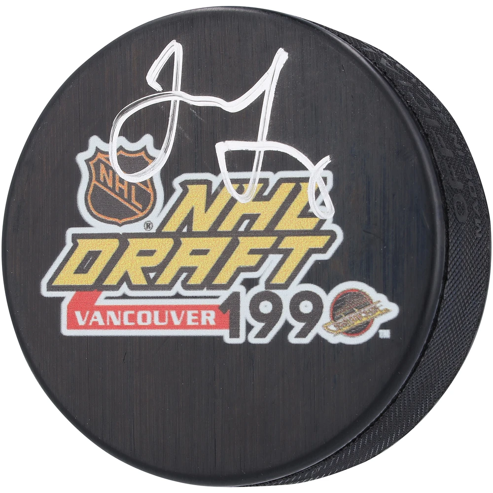 Jaromir Jagr Pittsburgh Penguins Autographed 1990 Draft Logo Hockey Puck