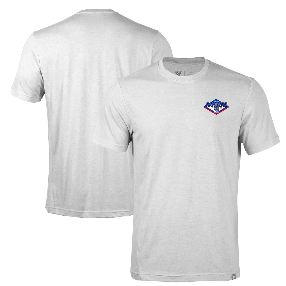 Men's Levelwear White New York Rangers Thrive Club Patch 2.0 Tri-Blend T-Shirt