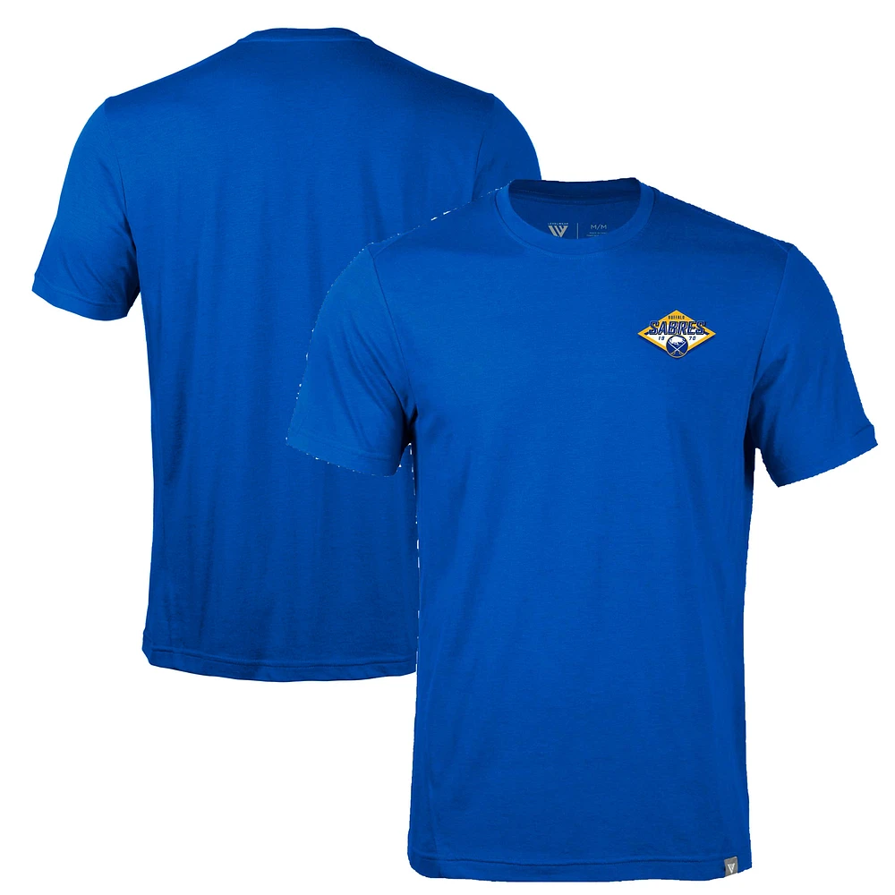 Men's Levelwear Royal Buffalo Sabres Thrive Club Patch 2.0 Tri-Blend T-Shirt