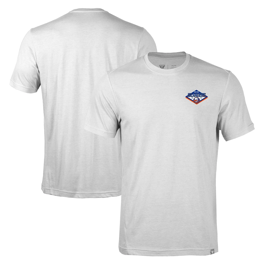 Men's Levelwear White New York Islanders Thrive Club Patch 2.0 Tri-Blend T-Shirt
