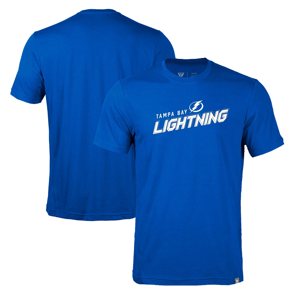 Men's Levelwear Blue Tampa Bay Lightning Thrive Premier 2.0 Tri-Blend T-Shirt