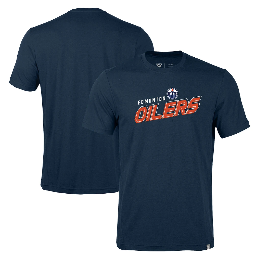 Men's Levelwear Navy Edmonton Oilers Thrive Premier 2.0 Tri-Blend T-Shirt